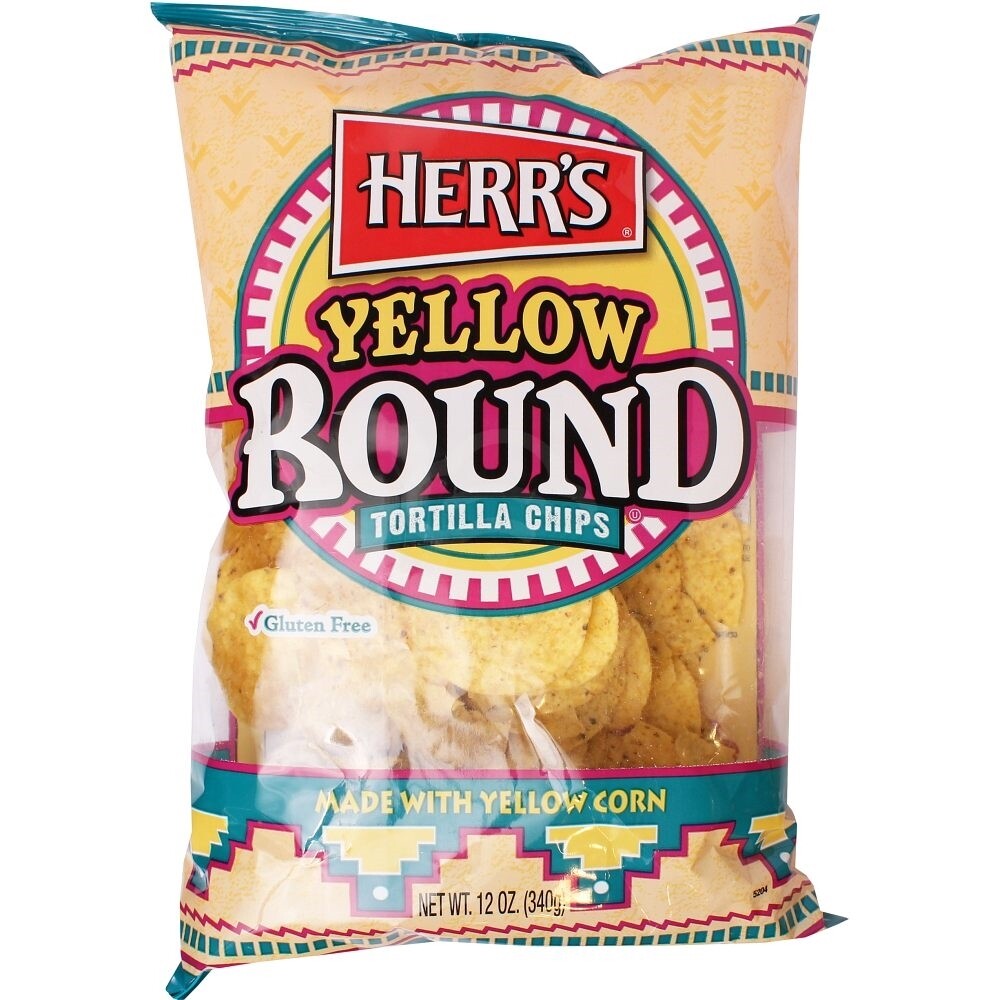 round yellow tortilla chips