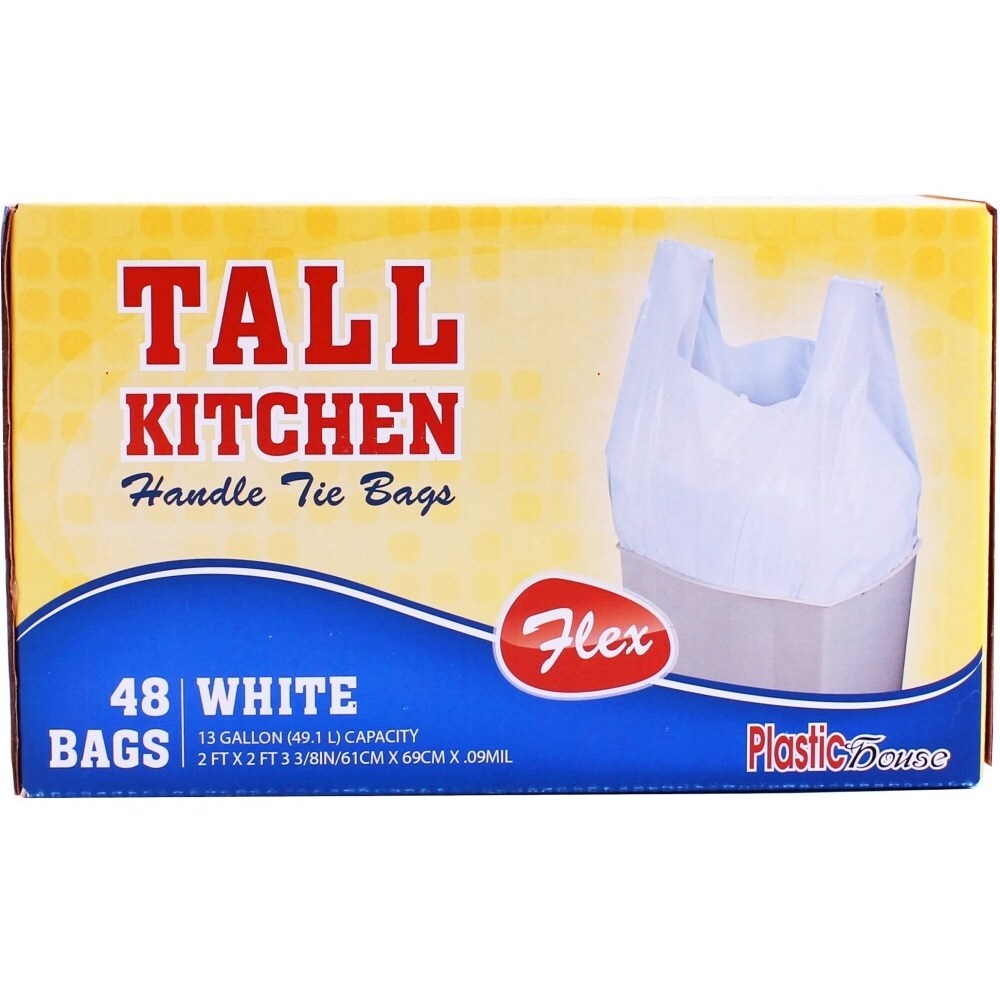 Sanoflex Flex Tall Kitchen Handle Tie Bag 13, 48 Ct | KosherFamily