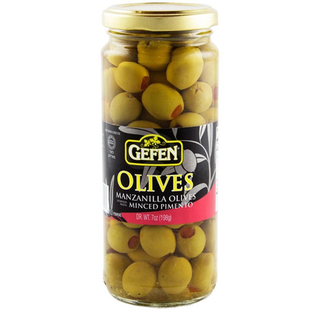 Gefen Manzanella Olives Stuffed with Minced Pimento, 7 Oz