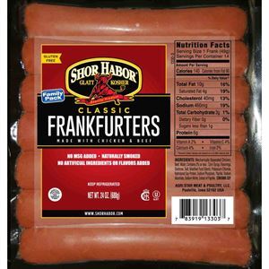 Kosher A&H Uncured Beef Hot Dogs 12 oz